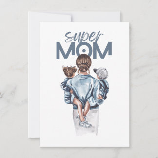Personalisiertes Super-Mama-Geschenk mit Sohn und Mitteilungskarte