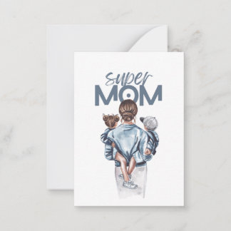 Personalisiertes Super-Mama-Geschenk mit Sohn und Mitteilungskarte