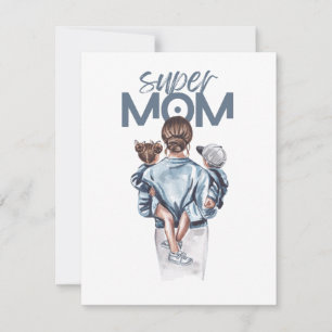 Personalisiertes Super-Mama-Geschenk mit Sohn und  Mitteilungskarte