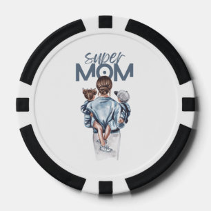 Personalisiertes Super-Mama-Geschenk mit Sohn und  Pokerchips