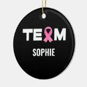 Personalisiertes Support Team Brustkrebs-Bewusstse Keramik Ornament (Links)