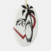 Personalisiertes Surfbrett im Dolphin Surfen Weihn Keramik Ornament (Rechts)