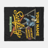 Personalisiertes Surfen Skelettreiten Wellenreiten Fleecedecke (Vorderseite (Horizontal))