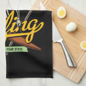 Personalisiertes Surfen Skelettreiten Wellenreiten Geschirrtuch (Viertel Falte)