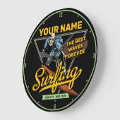 Personalisiertes Surfen Skelettreiten Wellenreiten Große Wanduhr (Winkel)