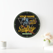 Personalisiertes Surfen Skelettreiten Wellenreiten Große Wanduhr (Zuhause)