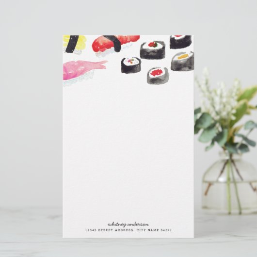 Personalisiertes | Sushi-Briefpapier Briefpapier (Stehend Vorderseite)