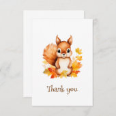 Personalisiertes Süße Tier Eichhörnchen Herbstleaa Dankeskarte (Vorne/Hinten)