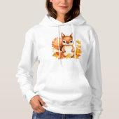 Personalisiertes Süße Tier Eichhörnchen Herbstleaa Hoodie (Vorderseite)