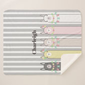Personalisiertes Süße Tier Farbenfrohe Llamas Kind Sherpadecke (Vorderseite (Horizontal))