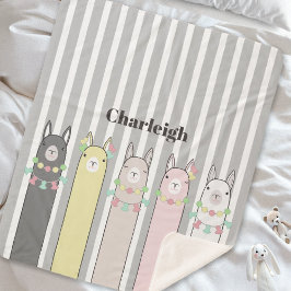 Personalisiertes Süße Tier Farbenfrohe Llamas Kind Sherpadecke