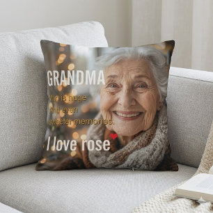 Personalisiertes "Süßere Erinnerungen" Oma-Foto  Kissen