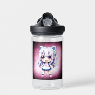 Personalisiertes süßes Anime-Mädchen mit Katzenohr Trinkflasche