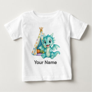Personalisiertes süßes Aqua-Baby-Drache-Spielzelt Baby T-shirt