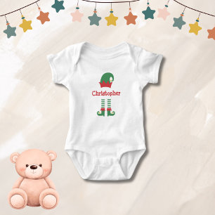 Personalisiertes süßes Baby-Elf-Weihnachtsfest Baby Strampler