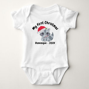 Personalisiertes süßes Baby-Waschbär Mein erstes W Baby Strampler