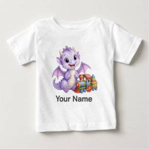 Personalisiertes Süßes Babydrachen-Spielzeug Zug Baby T-shirt