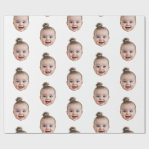 Personalisiertes süßes Babygesicht-Foto Mama Papa  Geschenkpapier