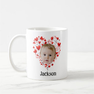 Personalisiertes süßes Babygesicht mit Herz-Muster Kaffeetasse