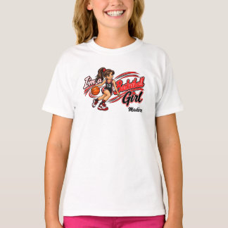 Personalisiertes süßes Basketball-Mädchen T-Shirt