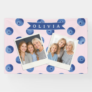 Personalisiertes Süßes Blaubeer-Aquarell-Geschenk  Banner