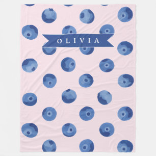 Personalisiertes Süßes Blaubeer-Aquarell-Geschenk  Fleecedecke