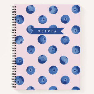Personalisiertes Süßes Blaubeer-Aquarell-Geschenk  Notizblock