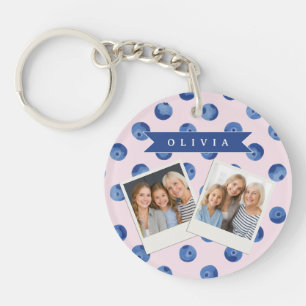 Personalisiertes Süßes Blaubeer-Aquarell-Geschenk Schlüsselanhänger