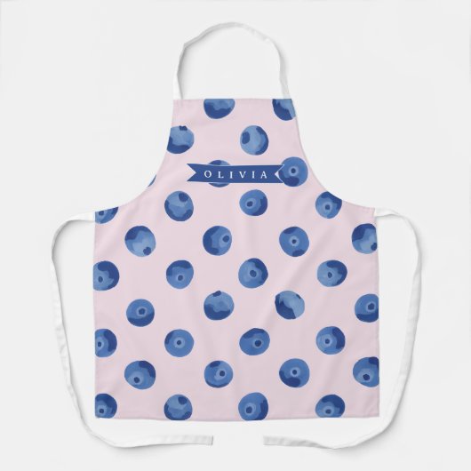 Personalisiertes Süßes Blaubeer-Aquarell-Geschenk Schürze (Vorderseite)