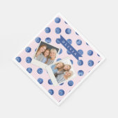 Personalisiertes Süßes Blaubeer-Wasserfarben-Gesch Serviette (Ecke)