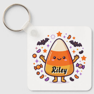 Personalisiertes Süßes Candy Corn Halloween Schlüsselanhänger