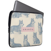 Personalisiertes Süßes Corgi Muster Laptopschutzhülle (Vorne Rechts)