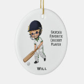 Personalisiertes süßes Cricket-Spieler-Geschenk Keramik Ornament (Rechts)