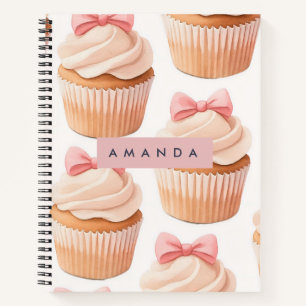 Personalisiertes Süßes Cupcake Koketten Muster Notizblock