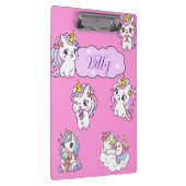 Personalisiertes süßes Einhorn Klemmbrett (Rechts)