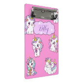 Personalisiertes süßes Einhorn Mini Klemmbrett (Schrägansicht)