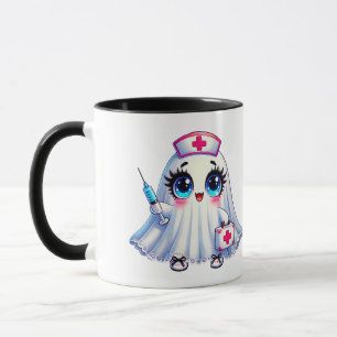 Personalisiertes süßes Gespenst-Nurse Halloween Tasse