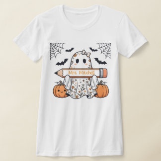 Personalisiertes süßes Halloween-Geist-Lehrer-T-Sh T-Shirt