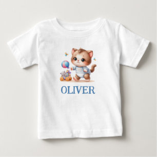 Personalisiertes süßes Kätzchen Baby T-shirt