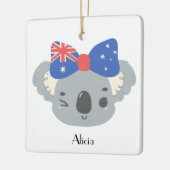 Personalisiertes süßes Koala-Australien-Weihnachte Keramikornament (Links)