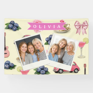 Personalisiertes Süßes Koketten-Rosa-Koktasschleif Banner