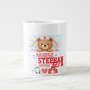 Personalisiertes süßes Krankenpfleger-Bär-Schild, Jumbo-Tasse