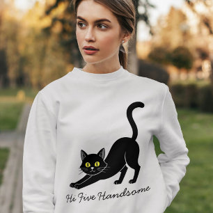 Personalisiertes süßes lustiges schwarzes Katzen-H Sweatshirt