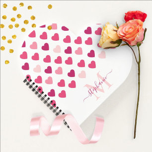 Personalisiertes Süßes Mädchen-Rosa-Herzen-Liebe Notizblock