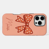 Personalisiertes süßes, mädchenhaftes Gingham-Schl iPhone Hülle (Rückseite (Horizontal))