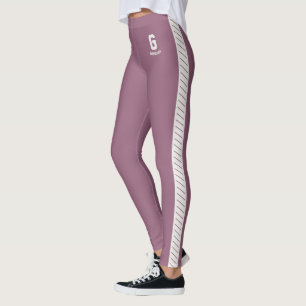 Personalisiertes Süßes Mauve Neutrales Muster Mono Leggings