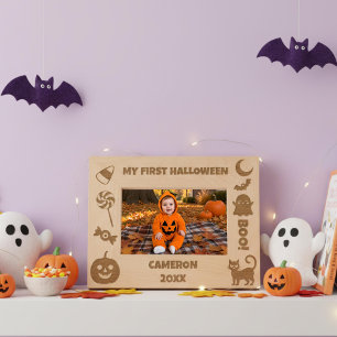 Personalisiertes Süßes Mein erstes Halloween Geätzte Rahmen