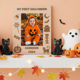 Personalisiertes Süßes Mein Erstes Halloween Geätzte Rahmen