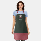 Personalisiertes süßes Monogramm Grün-Rot-Schleife Schürze (Getragen)
