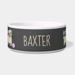 Personalisiertes süßes Mops-und-Bälle-Muster Napf